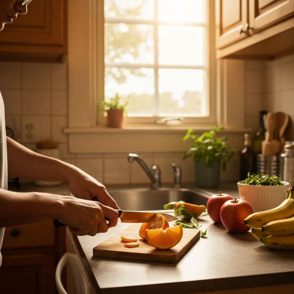 Person förbereder mat i köket